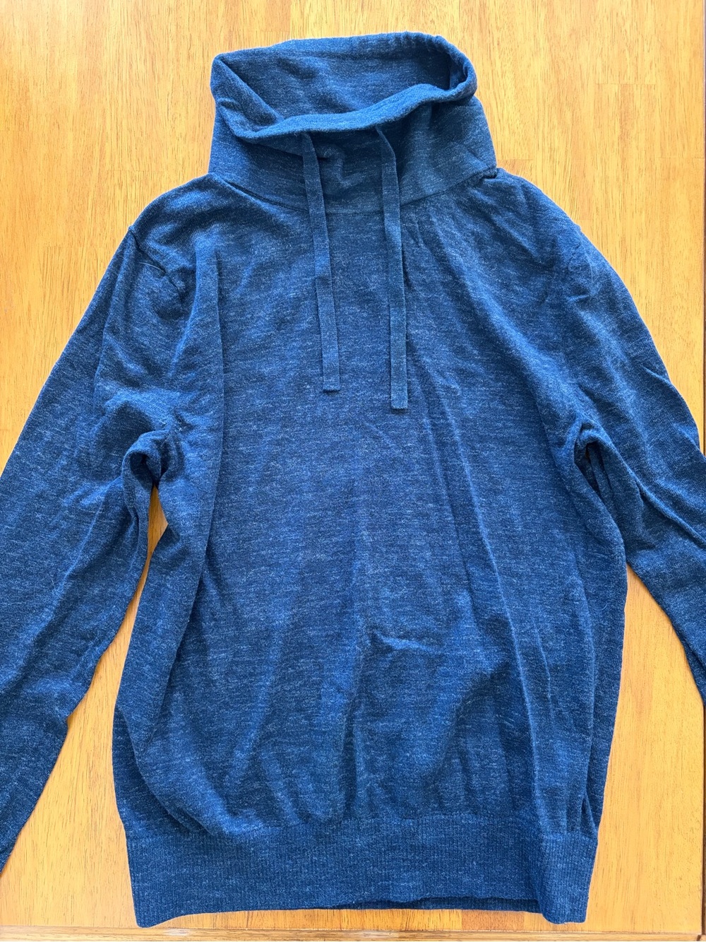 Banana Republic Heathered Navy Men's Pullover Hoodie Sweatshirt, 100% cotton